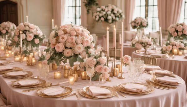 Comment choisir une déco mariage rose poudré doré élégante