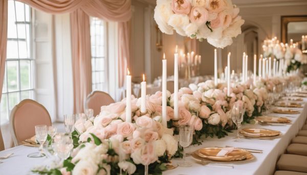 Comment créer une décoration de mariage rose poudré et doré élégante