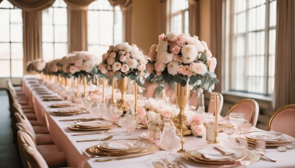 Comment créer une décoration mariage rose poudré et doré chic